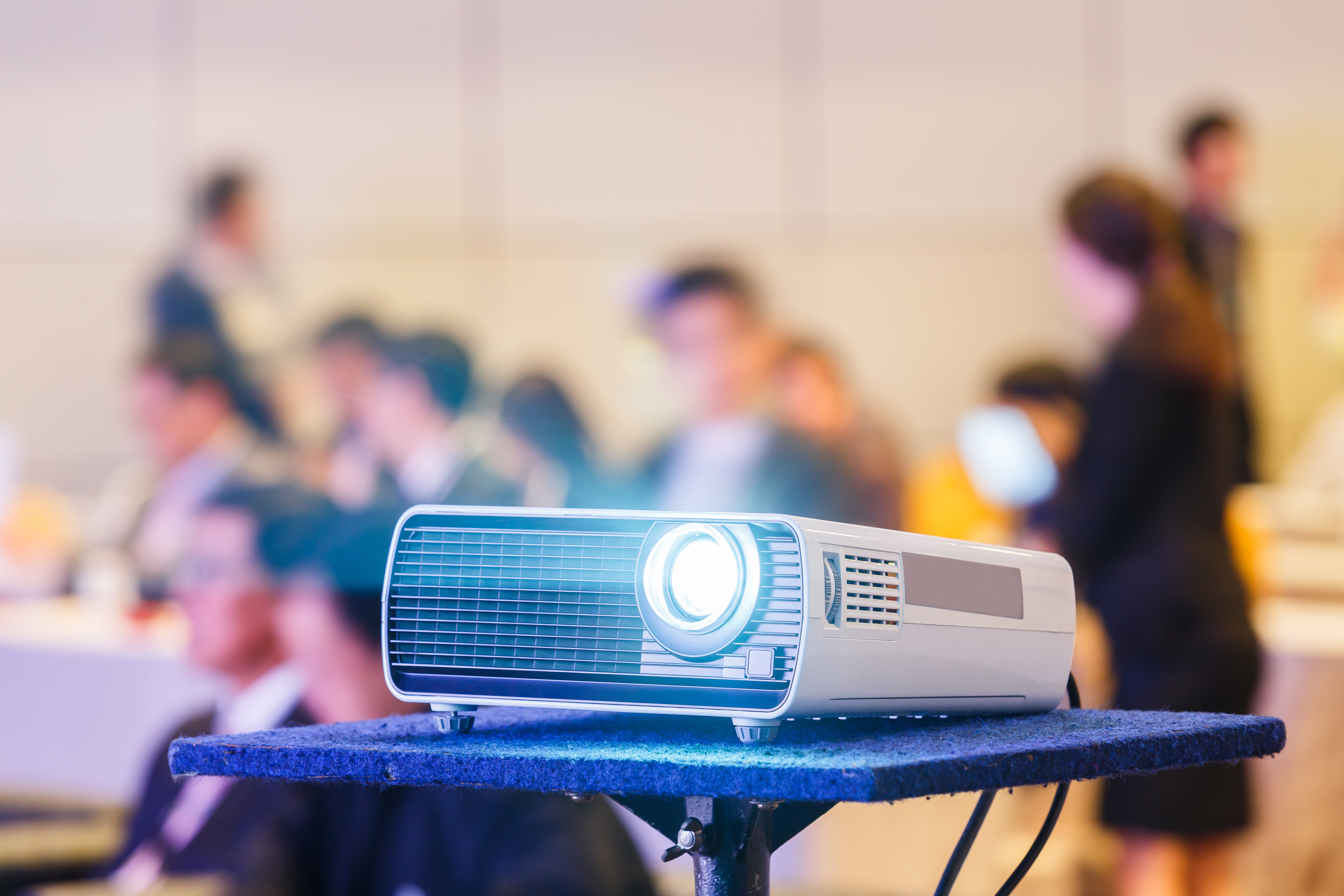 Best-In-Class Value section image, a video projector running