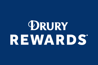 Rewarding section image, Drury Rewards logo